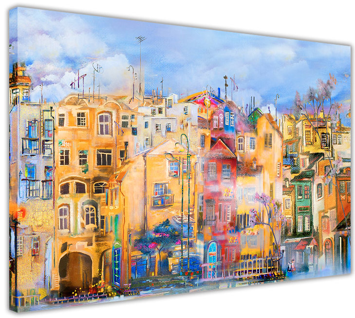 East Urban Home Town Painting Print on Wrapped Canvas & Reviews
